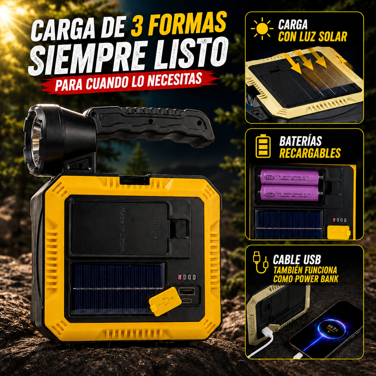 Lámpara Solar + Kit Herramientas