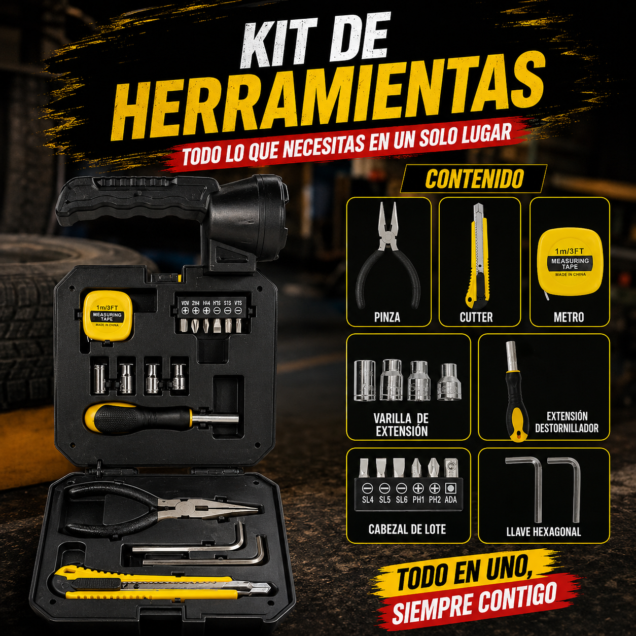 Lámpara Solar + Kit Herramientas