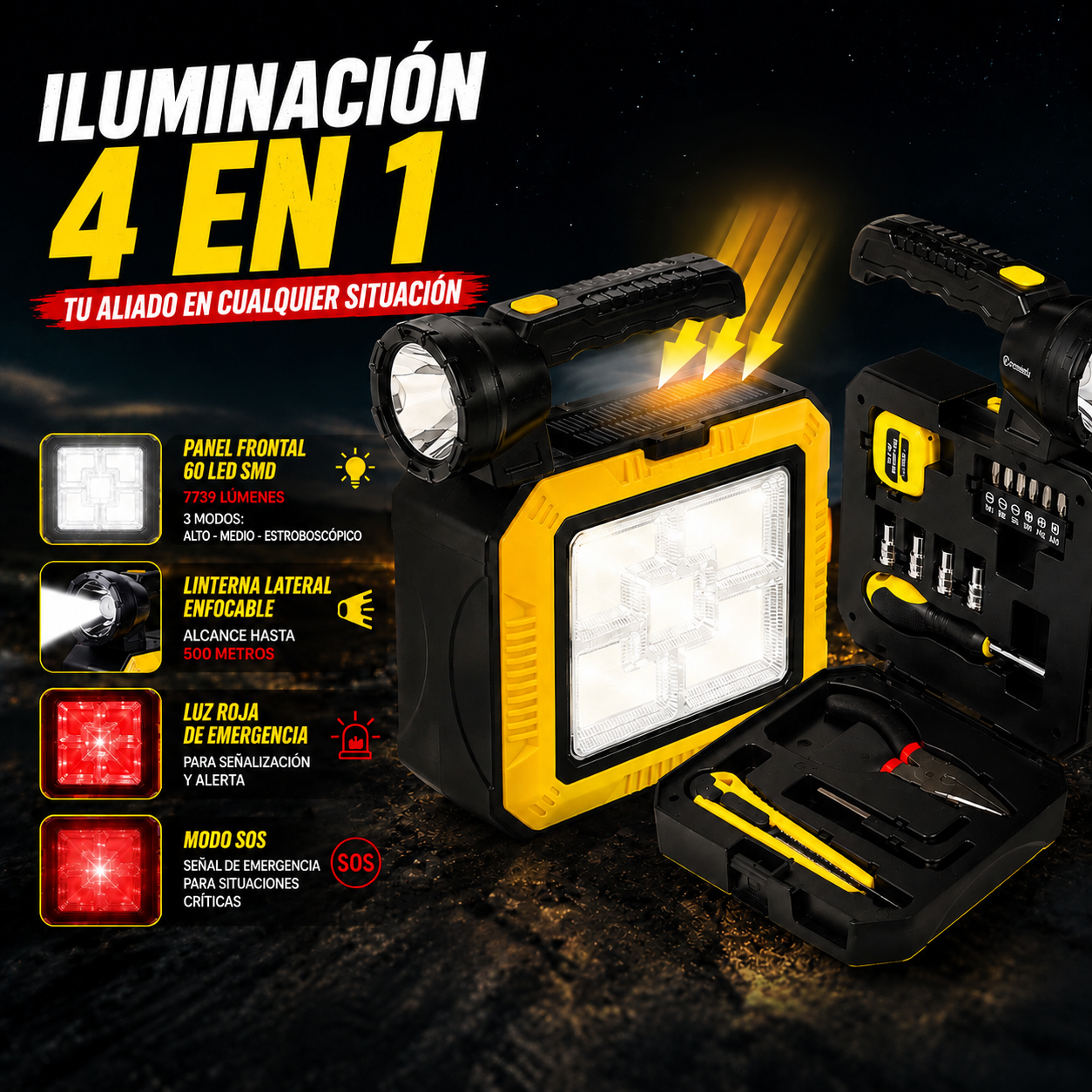Lámpara Solar + Kit Herramientas
