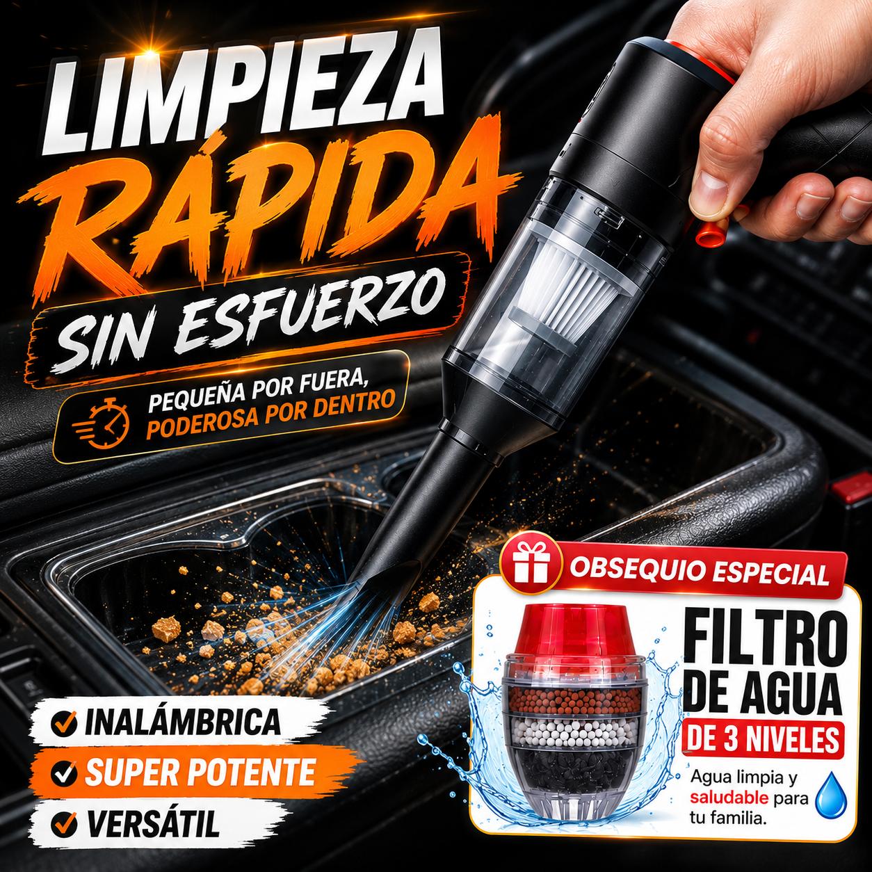 Mini aspiradora inalámbrica + OBSEQUIO ESPECIAL Filtro purificador de agua