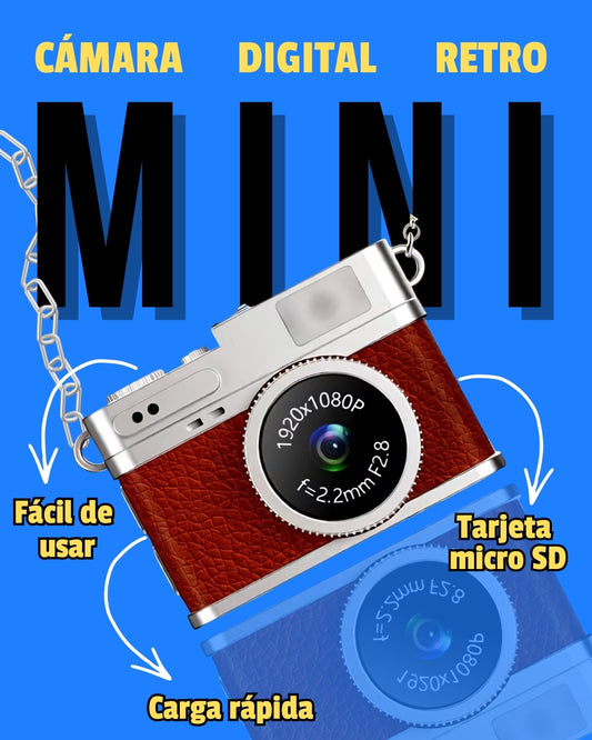 MINI CÁMARA DIGITAL RETRO ¡LLÉVALA SIEMPRE CONTIGO!